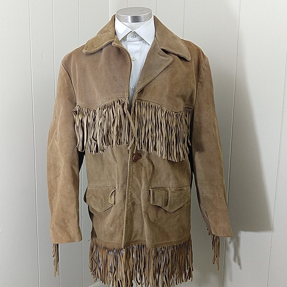 Vintage 1960's Suede Leather Fringe Jacket🏆HP
